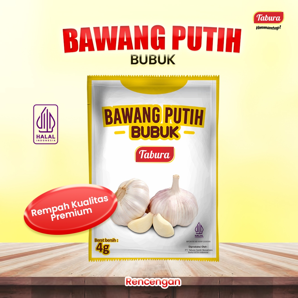 Bawang Putih Bubuk 12pcs | Bawang Putih Bubuk Tabura 4g (RENCENGAN)