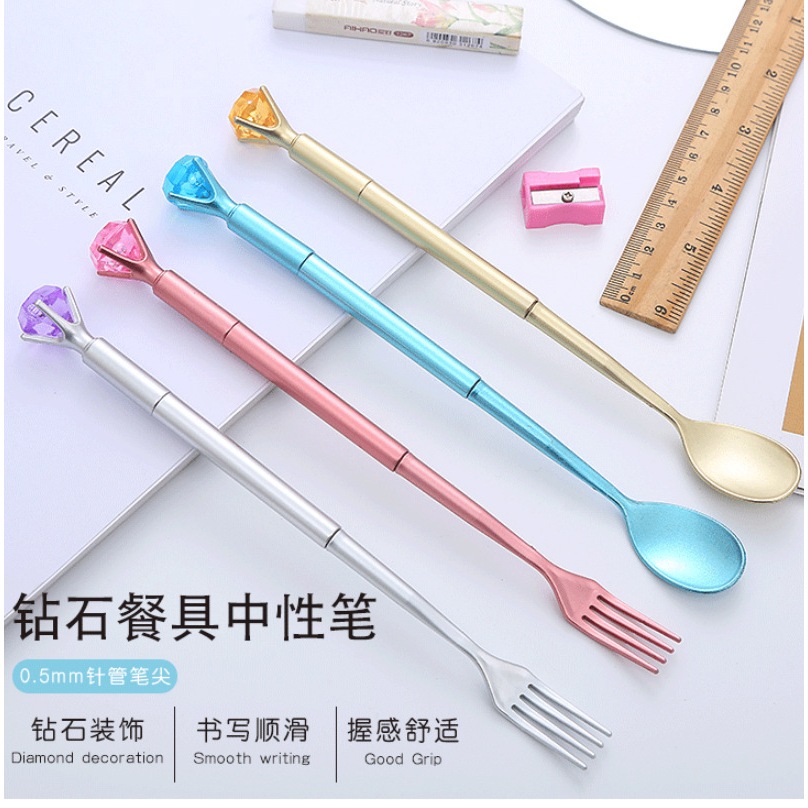 

Pulpen Pen Motif Sendok & Garpu Pen Gel Mutiara Pen Alat Tulis Bolpoin Pulpen Alat Makan Unik