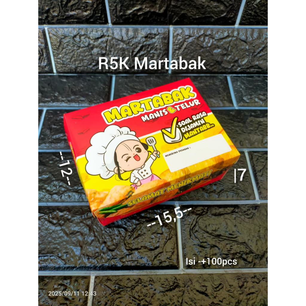 

Dus R5 Motif Martabak dan Dus Terang Bulan Motif PER 10 PCS