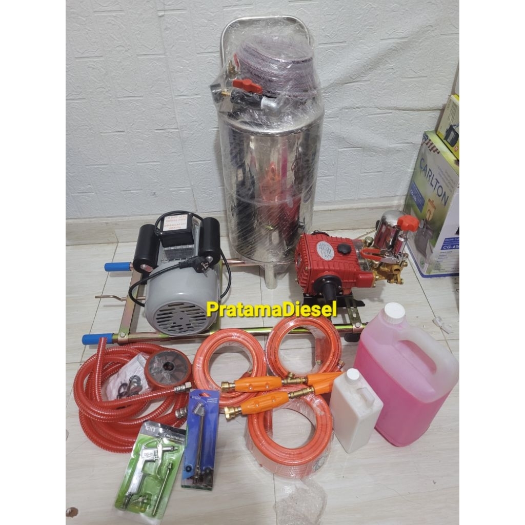 Paket Steam Cuci Motor Listrik Tabung Salju Selang Shampo