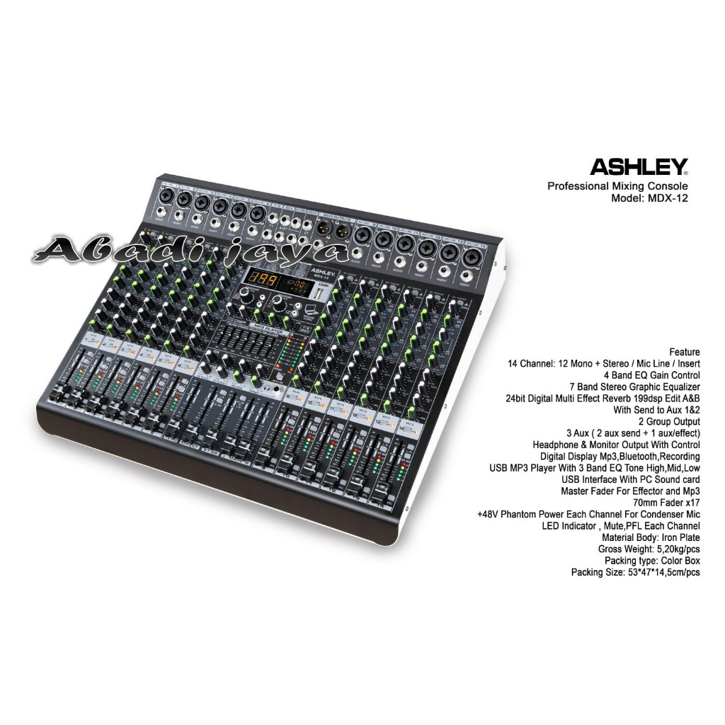 MIXER ASHLEY MDX12 12 CHANNEL MDX 12/ MDX-12 ORIGINAL