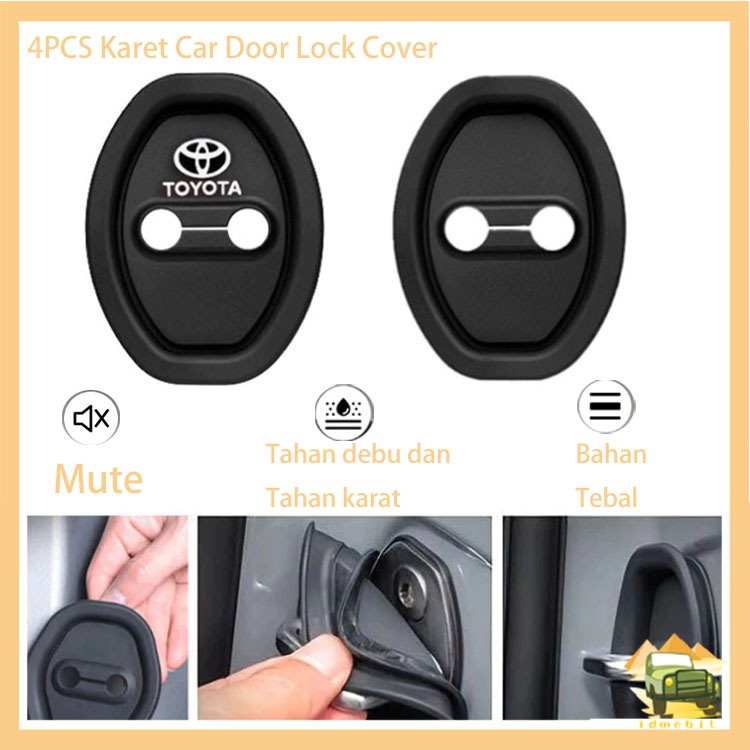 4Pcs Set Cover Penutup Pelindung Kunci Mobil/Silent Door Mobil/Universal Car Door Lock/Karet Bantala