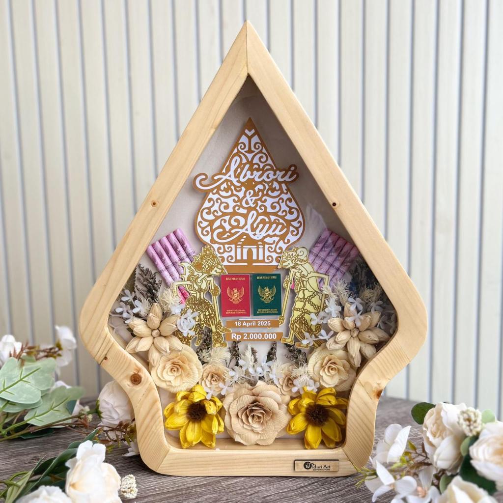 Mahar Pernikahan Model Jawa Figura Wayang Ukuran 30 X 40 Cm