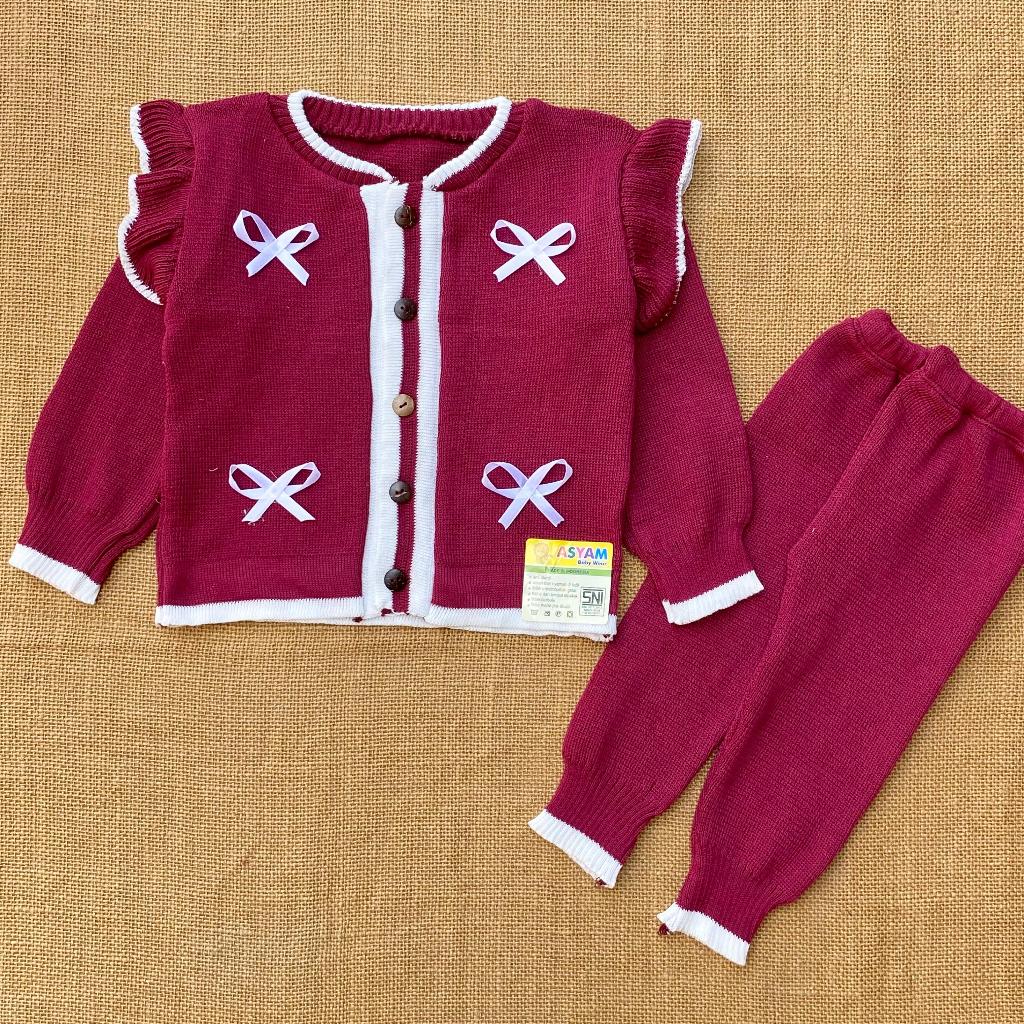 Setelan Rajut Bayi Perempuan Sweater Rajut Bayi Setelan Rajut Bayi Baru Lahir Setelan Rajut Bayi 0-6
