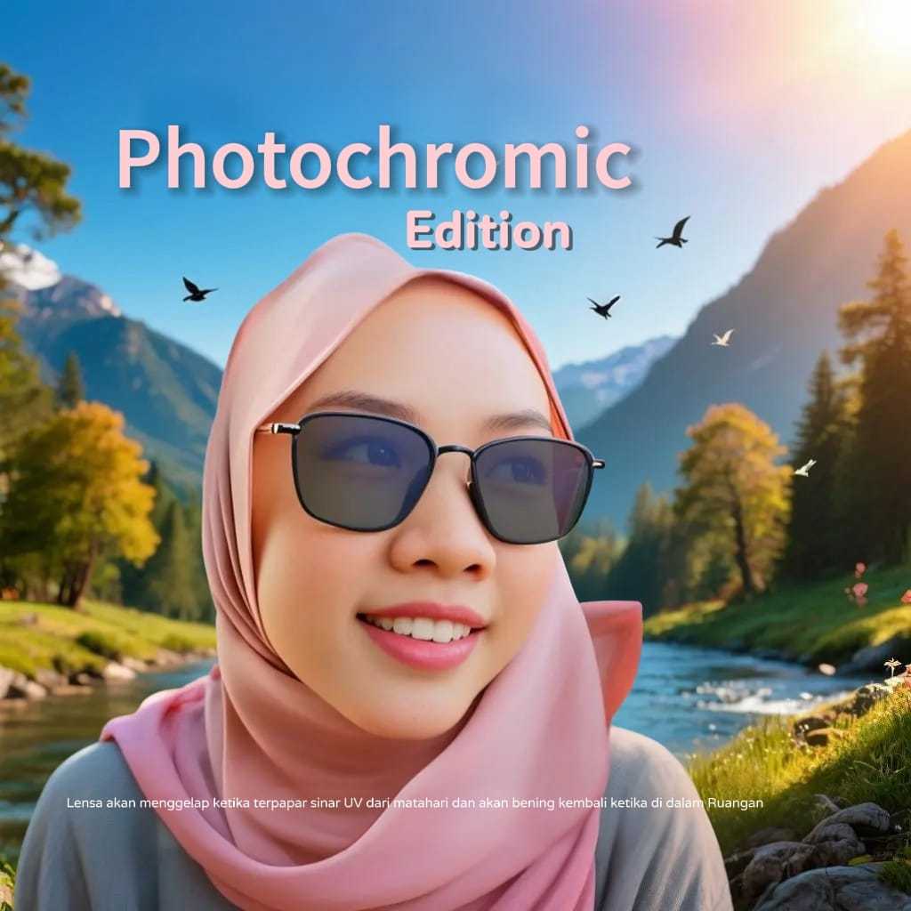 Optihouse - kacamata minus lensa photochromic bentuk kotak 2189