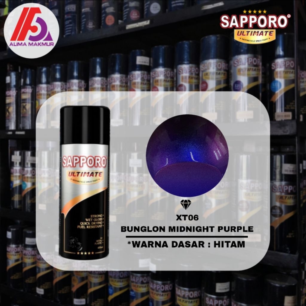 Sapporo Ultimate XT06 Bunglon Midnight Purple 400ml / Pilok Sapporo / Cat Motor