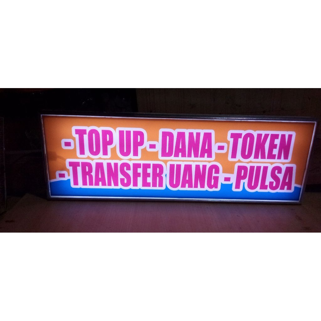 Neon Box mini tulisan TOP UP - DANA - TOKEN - TRANSFER UANG - PULSA