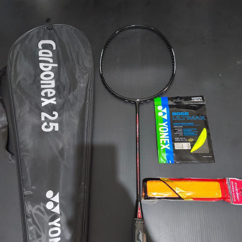 RAKET BADMINTON DEWASA CARBONEX 25SP KUALITAS TERBAIK TARIKAN 28 LBS SIAP PAKAI BONUS TAS DAN GRIP