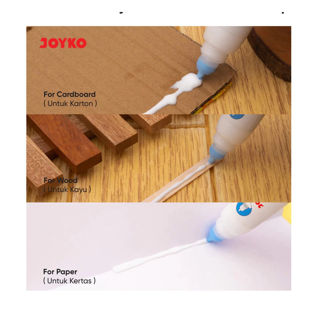 

LEM CAIR JOYKO GL-W04 / Liquid Glue Lem Putih Karton Kayu Kertas Joyko Dual Tip GL-W04 35ml