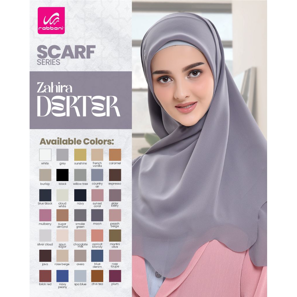 Rabbani Asli-kerudung Segi empat polos Rabbani Zahira Derter Size M