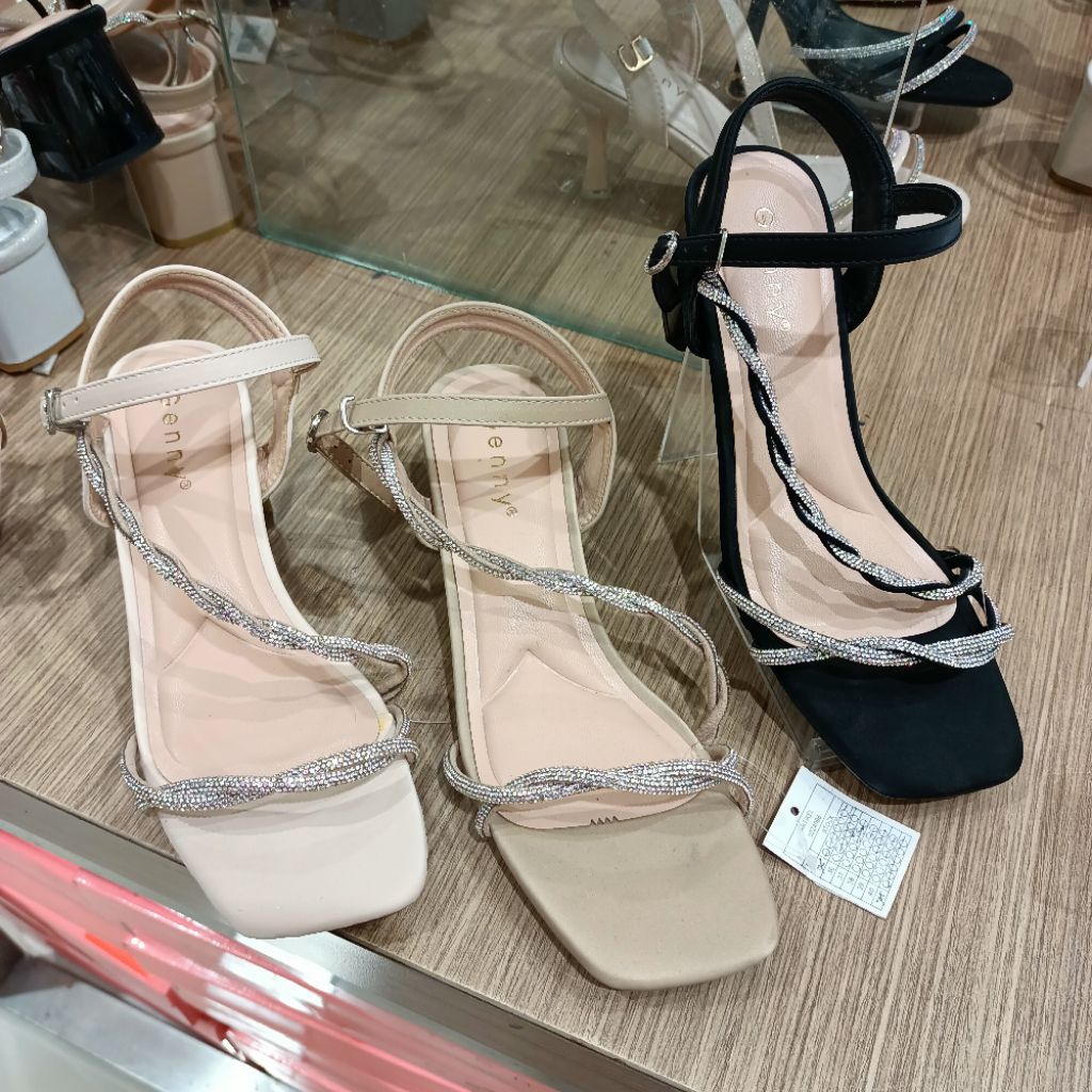 sandal tali wanita pesta heels 7cm GENNY original matahari