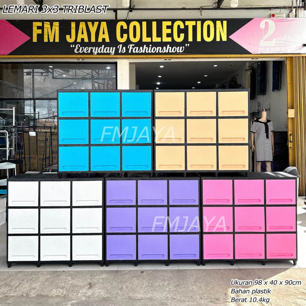PXTON LEMARI 3x3 TRIBLAST || LEMARI PLASTIK MEJA TV || LEMARI PORTABLE TEBAL || LEMARI 3 SUSUN 9 SEK