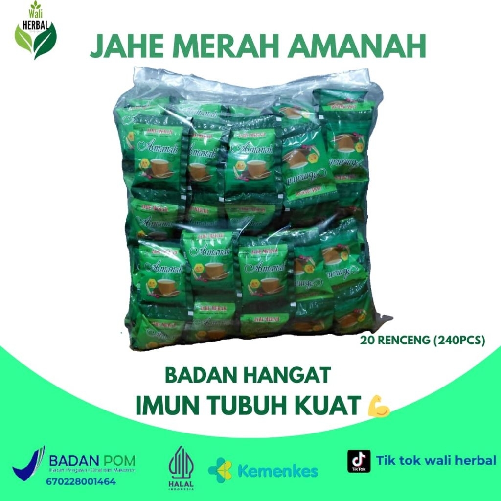 

[PAKET 1 BAL] JAHE MERAH AMANAH isi 20 renceng 1 renceng 12 saset