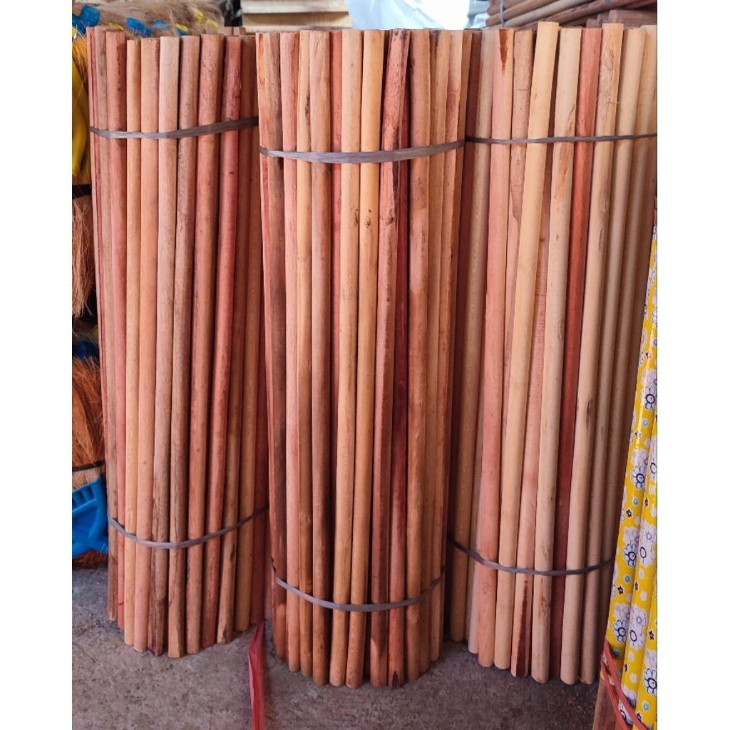 kayu bulat gagang  garan tangkai sapu panjang 70 cm polos dan untuk sapu lantai