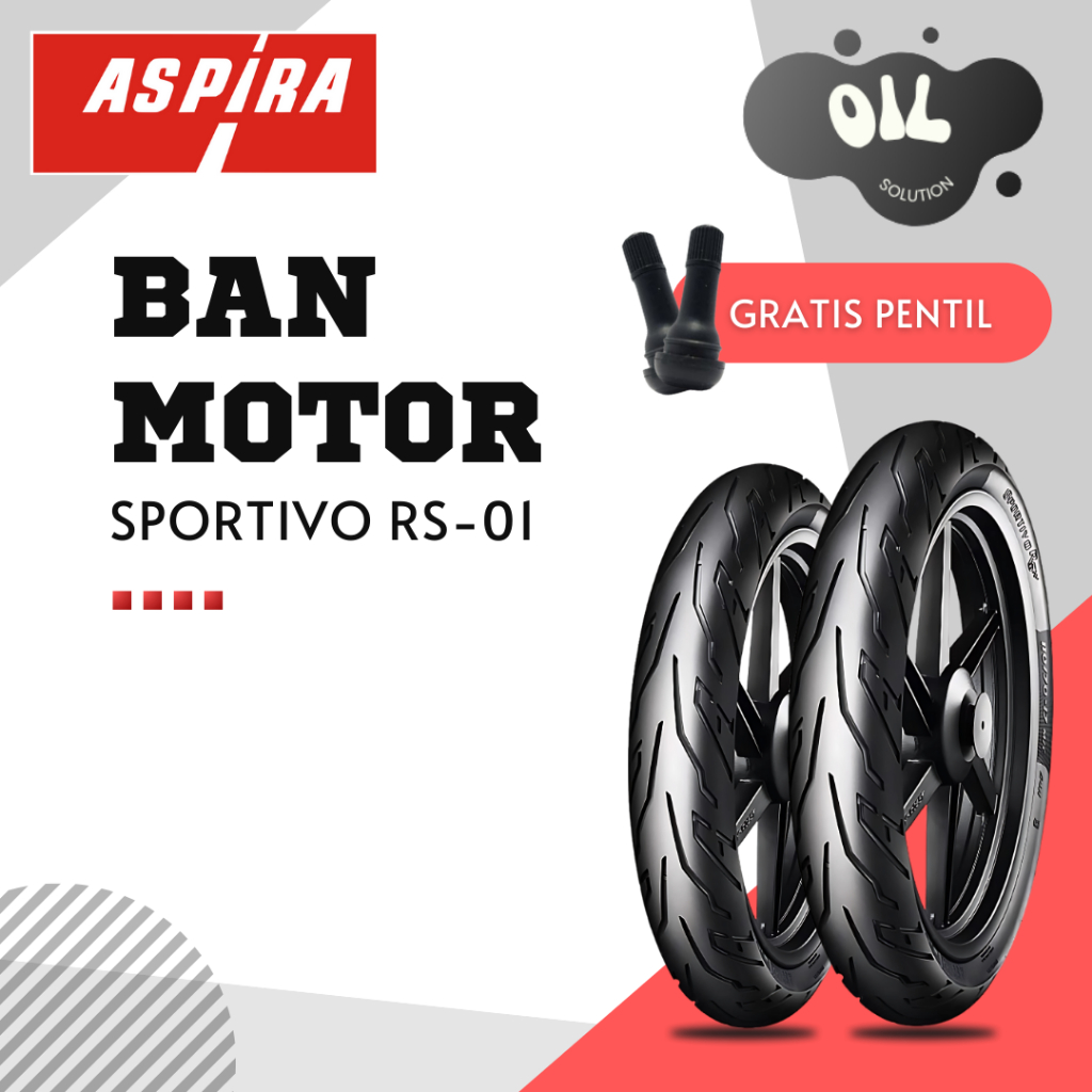 Ban Motor ASPIRA RS 01 90/80-14 90/80-17 100/80-17 Soft Compound Ban Motor Ring 14 RING 17 Tubeless 