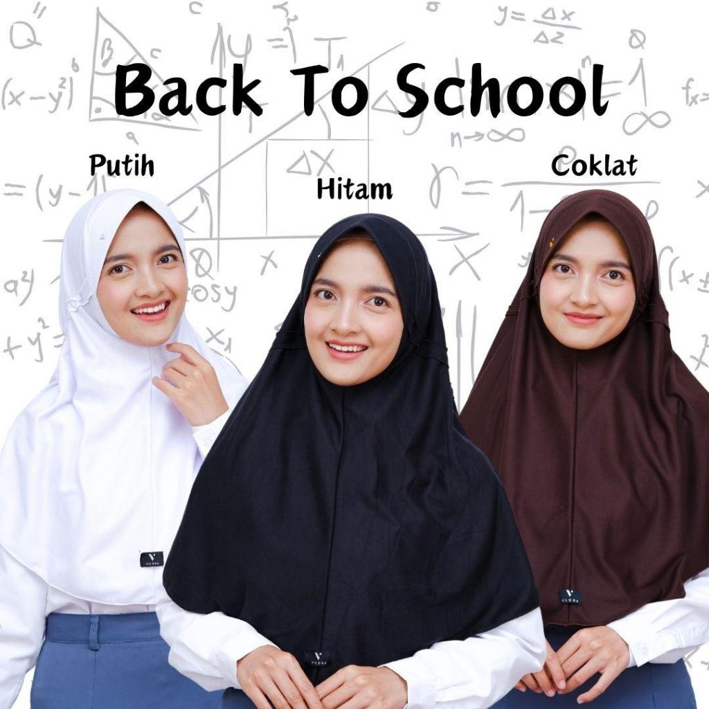 Hijab Vilora Serut | Kerudung Sekolah Ukuran M dan L