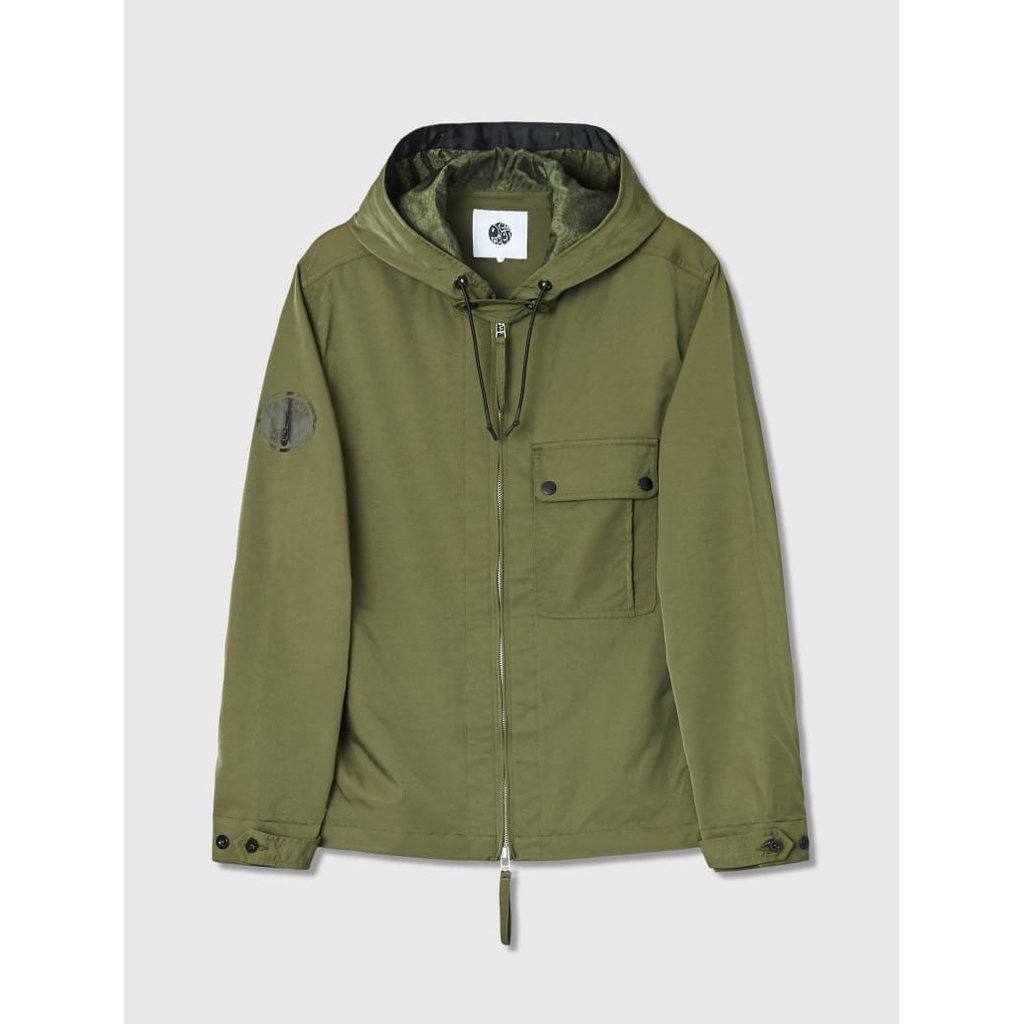 Pretty Green Ridley Nylon Hooded Jacket In Khaki Green