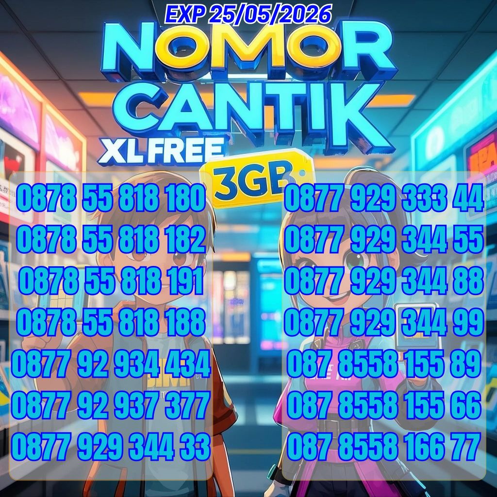 Nomor Cantik XL seri 0878 55 818 XXX Bonus 3GB Harga 45ribu