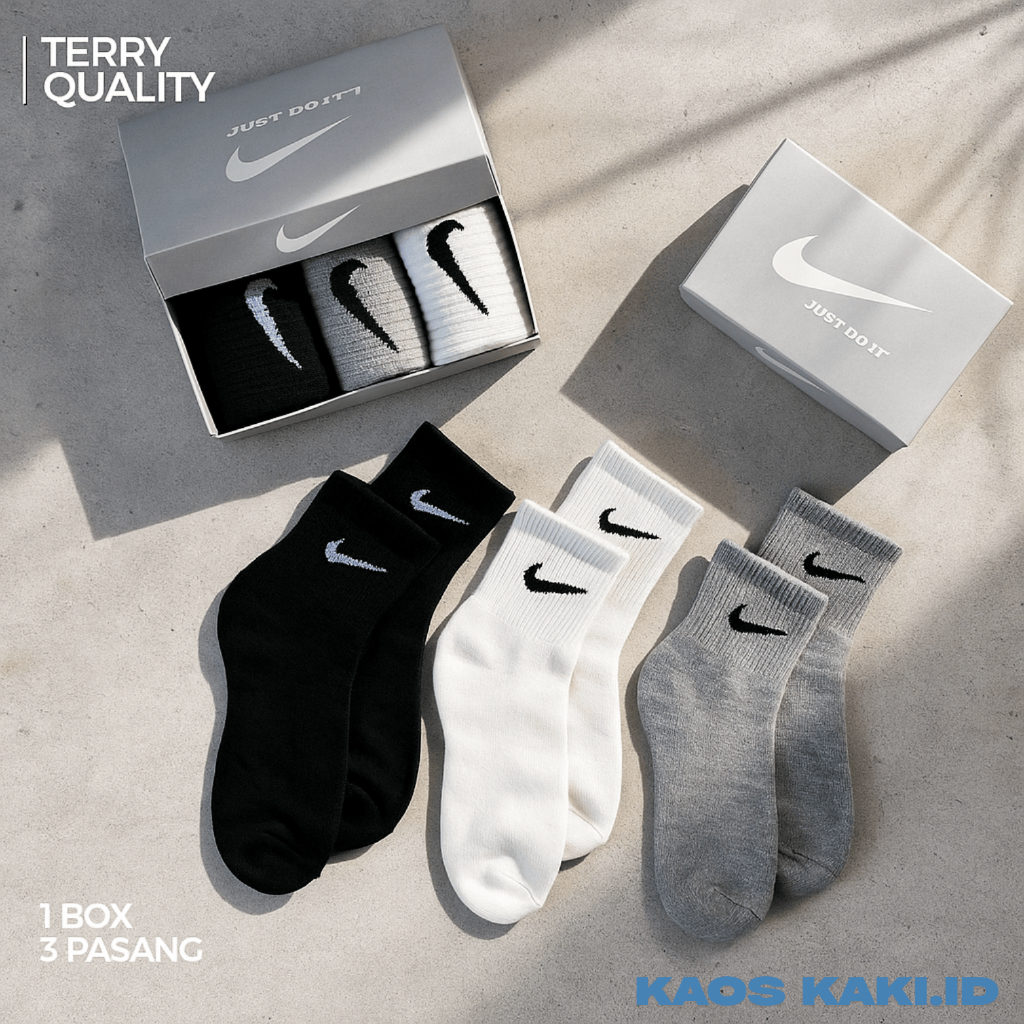 NIKE SOCK/ KAOS KAKI NIKE / NIKE SOCK ORIGINAL INDONESIA BNWB/ KAOS KAKI ANKEL ORIGINAL TERRY QUALIT