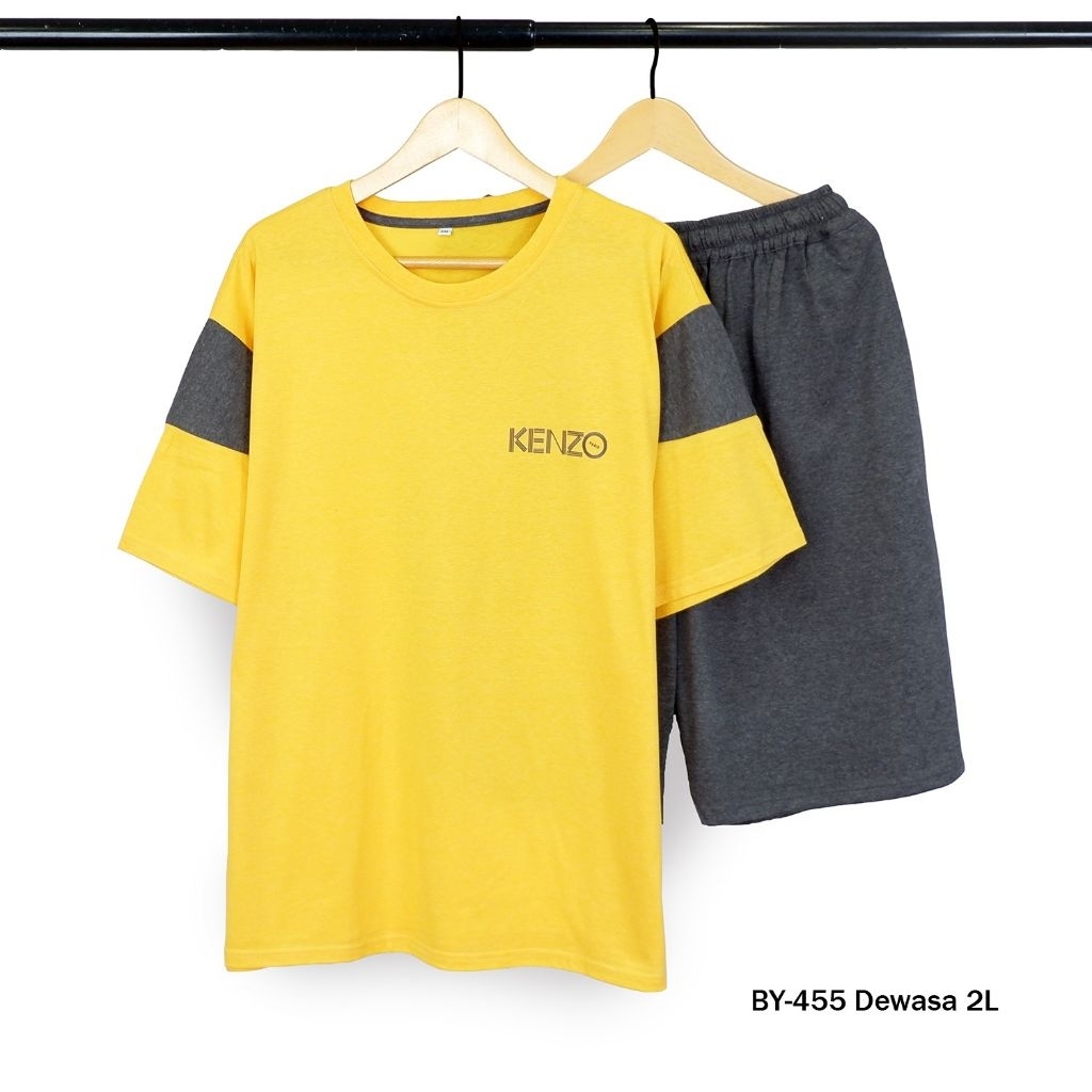 Baju tidur size XXL/2L laki dewasa lengan pendek celana pendek bahan kaos adem