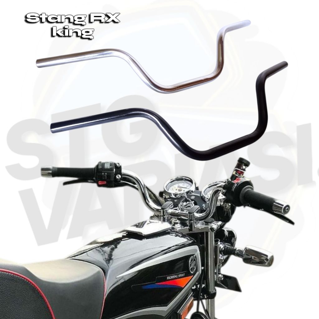STANG / STIR MOTOR RX KING WARNA CHROME & HITAM Honda win
