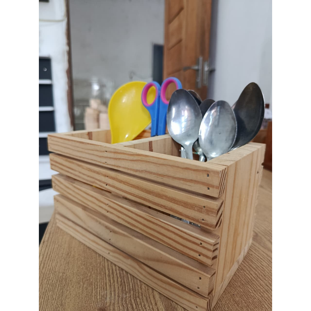 Tempat Sendok Garpu Bahan Kayu Sumpit Estetik Kayu Minimalis Tempat Pisau Tempat Pena Pulpen