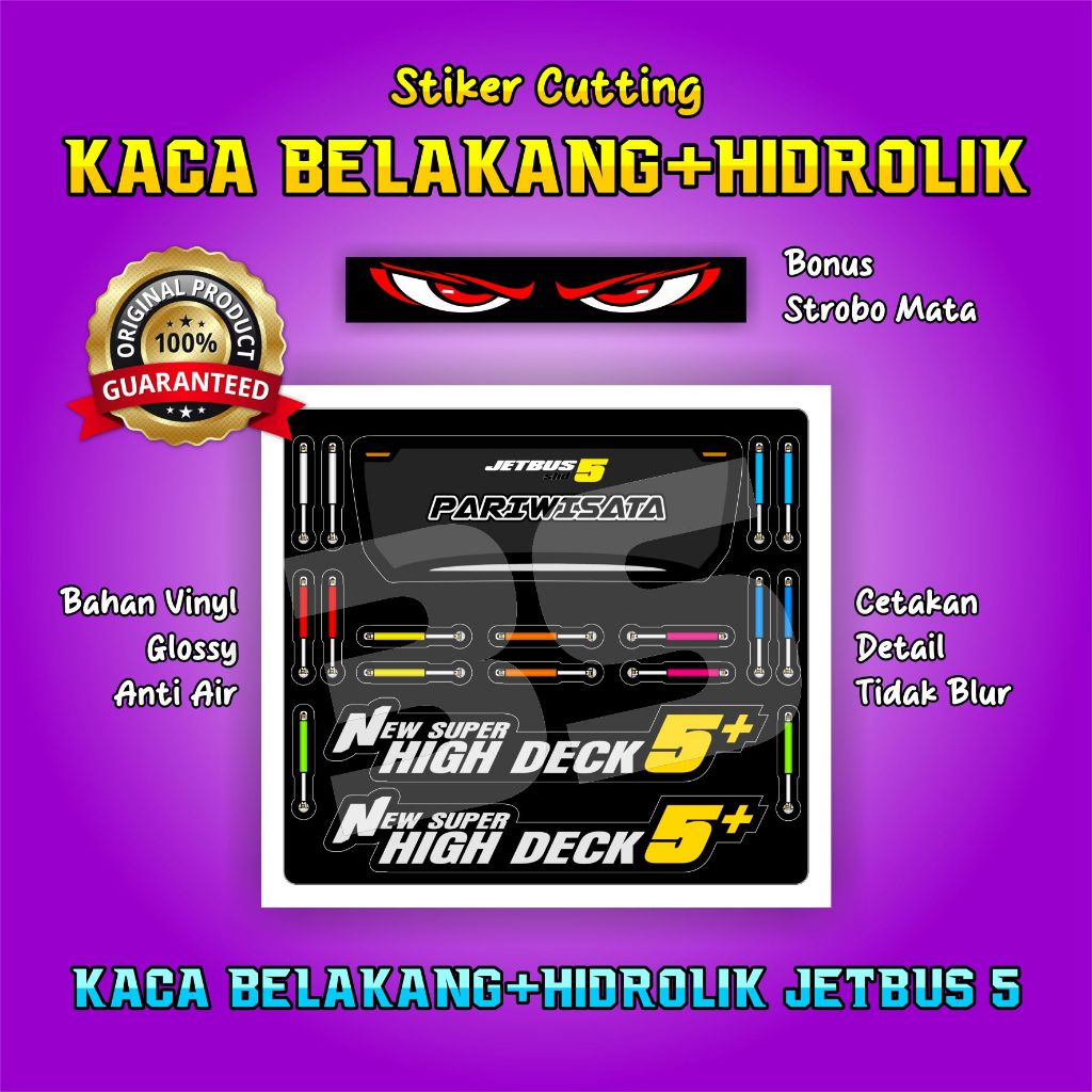 Stiker Cutting KACA BELAKANG + HIDROLIK JB-3 & JB-5