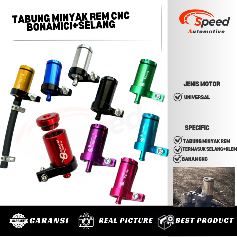 TABUNG MINYAK REM CNC BONAMICI + SELANG KLEM TINGGAL PASANG UNIVERSAL MOTOR