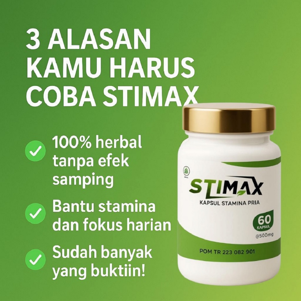 STIMAX Kapsul Suplemen Kuat Pria Herbal Tahan Lebih Lama Bukan Oles Untuk Lelaki Perkasa