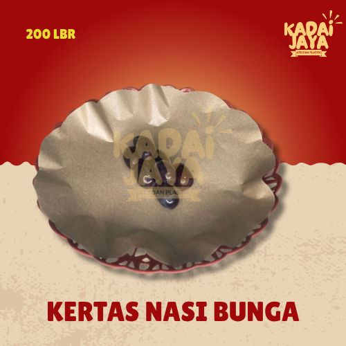 Kertas Nasi Alas Bulat Piring Bakul Bunga Nasi Bunga / Kertas Nasi Bulat isi 200 LBR/ Kertas bakul b