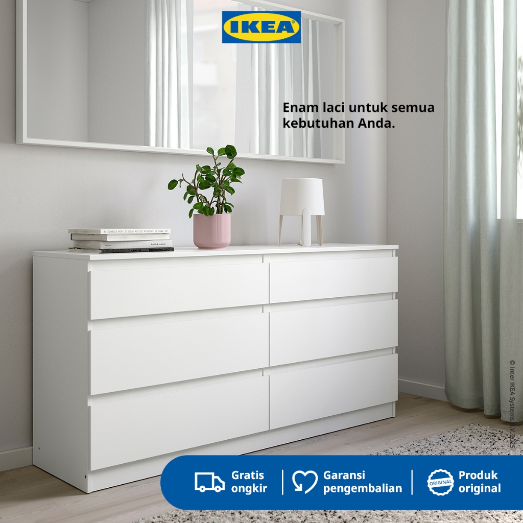 IKEA KULLEN Lemari 5 Laci / 6 Laci Putih Minimalis 70x112cm / 140x72cm