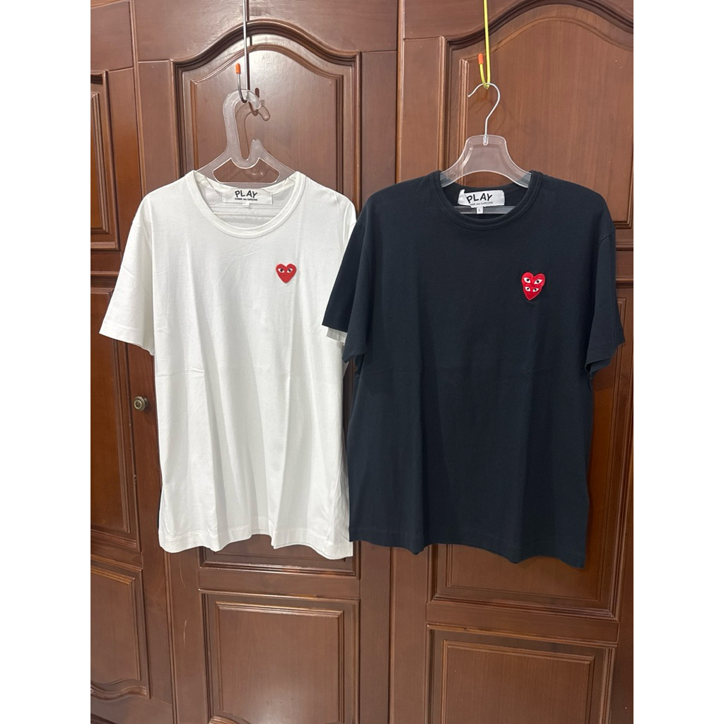CDG comme des garcons play single & double heart tee second