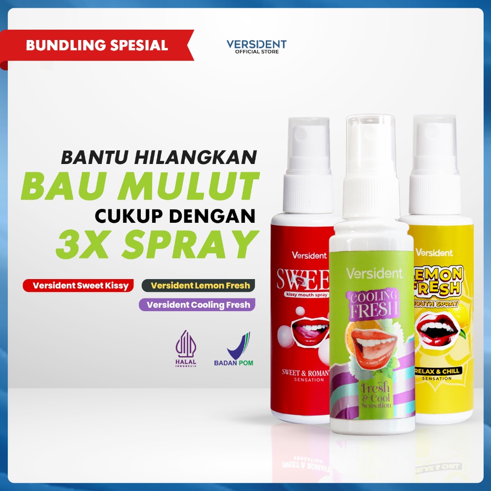 Promo PROMO LIVE Mouth Spray Versident Cooling Fresh Original  Pengharum Mulut  Mengatasi Bau Mulut 