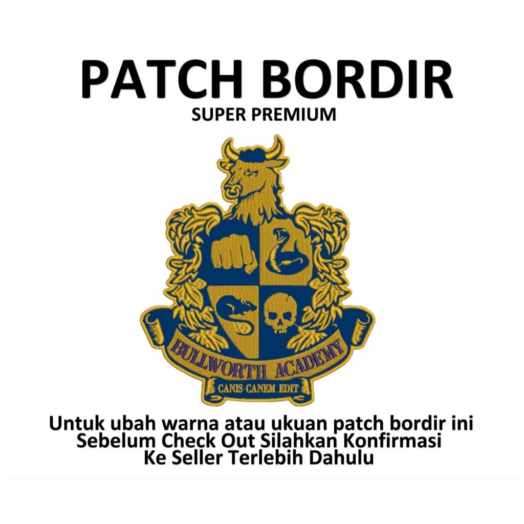 Bullworth Academy Patch Bordir Logo Embroidery