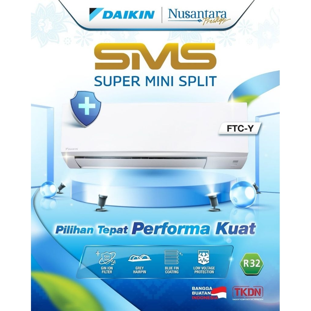 AC Daikin 1/2 PK FTC15-YV AC Standar Indonesia Super Mini Split