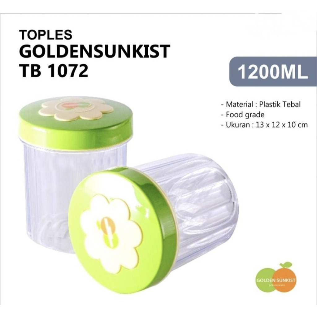 Toples Bulat Plastik Transparan Golden Sunkist (TB 1072)