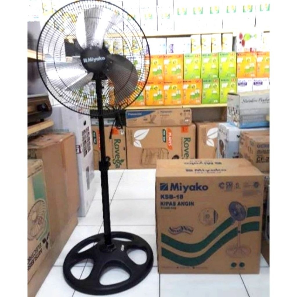 Kipas miyako besi berdiri Ksb18 / kipas miyako besi hitam ksb18 / kipas miyako tornado berdiri / kip