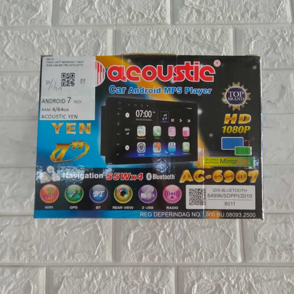 Head Unit Android Acouustic 7 Inch RAM 4/64GB