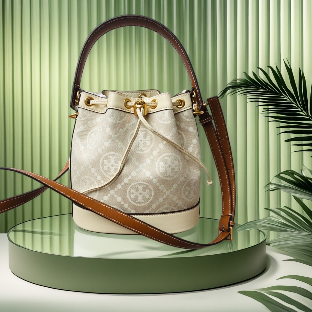 TB New Bucket Bag Classic T Monogram Jacquard Bucket Crossbody Bag