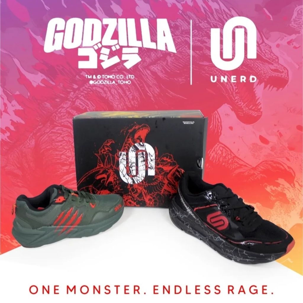 UNERD SEPATU SNEAKERS WALKING UNERD X GODZILLA UNISEX