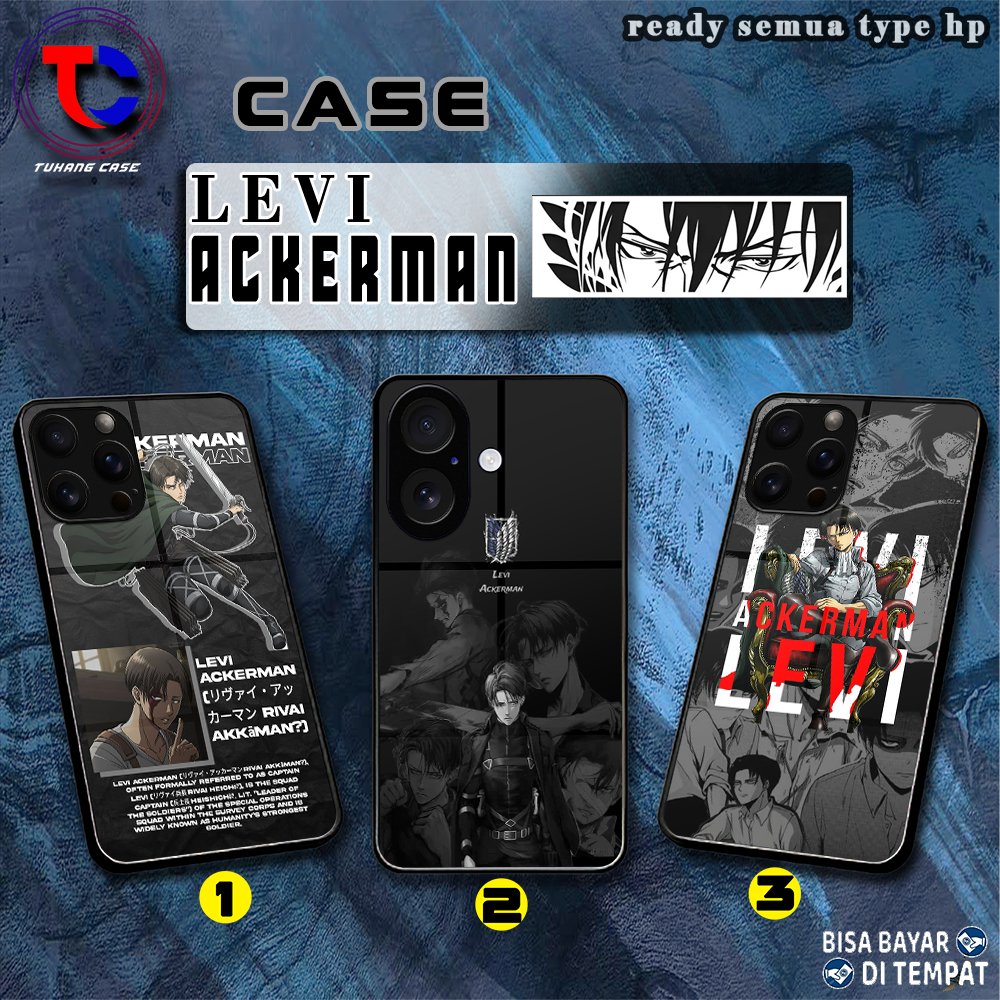 Levi Ackerman Softcase Glass - Softcase Glossy - Softcase Kaca  Iphone samsung xiaomi redmi oppo ite