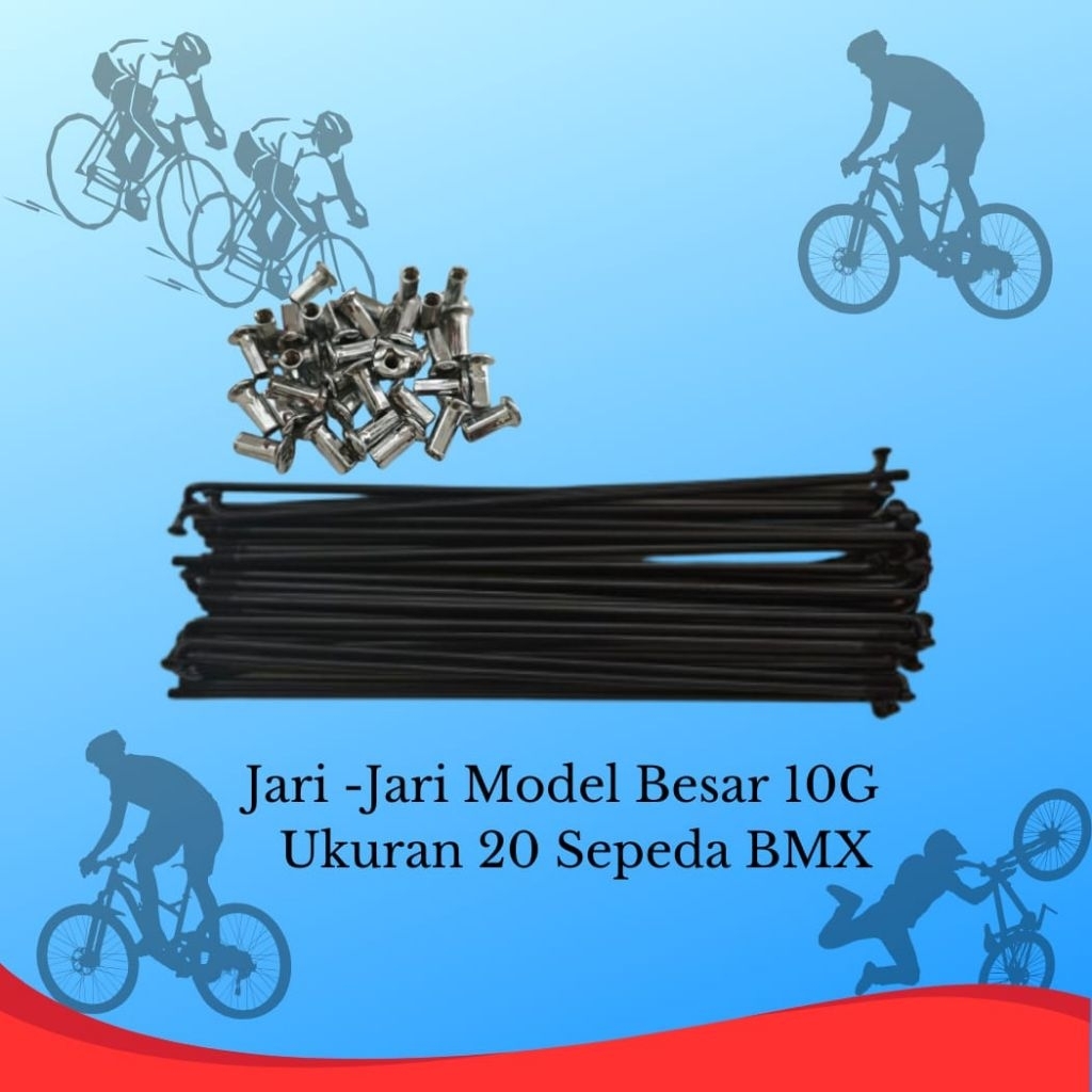 Spokes ruji jari jari ukuran besar 10g sepeda BMX ban 20 harga 36pcs