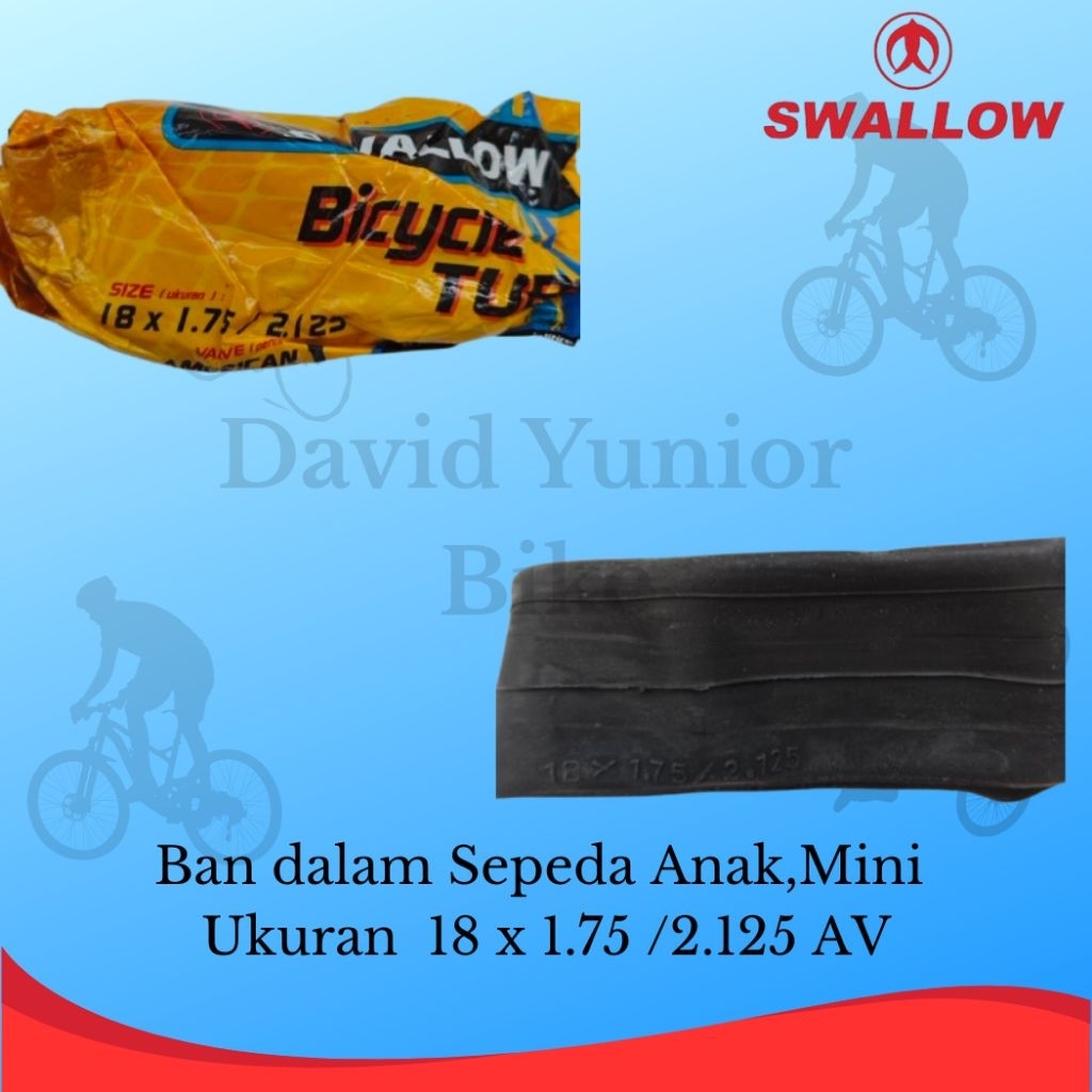 ban dalam sepeda anak ukuran 18 x 1.75-2.125 swallow