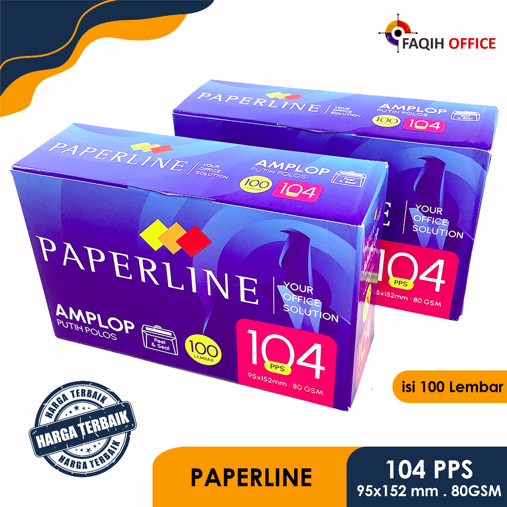 

Amplop Putih Polos Paperline 104PPS 95x152mm 80gsm isi 100 Pcs - Faqih Office