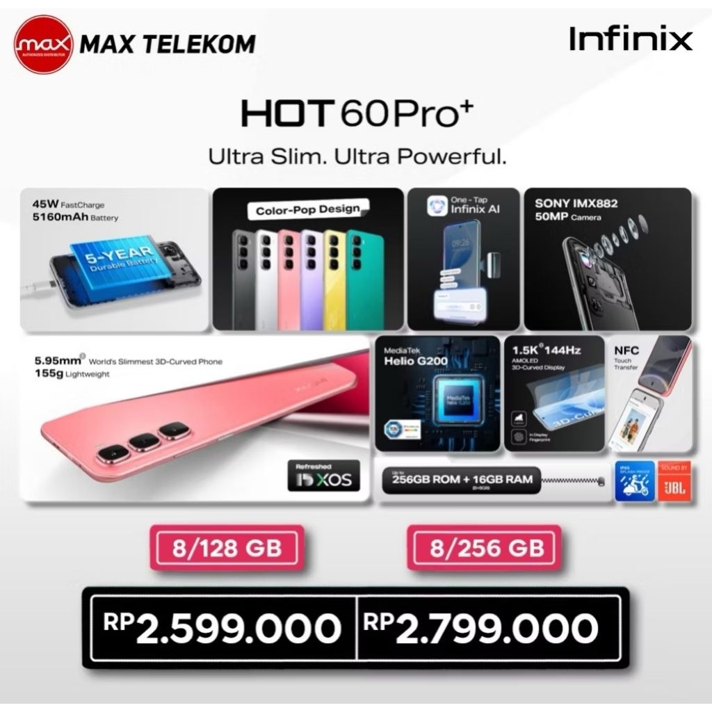 INFINIX HOT 60PRO PRO + RAM 16 (8+8/128)