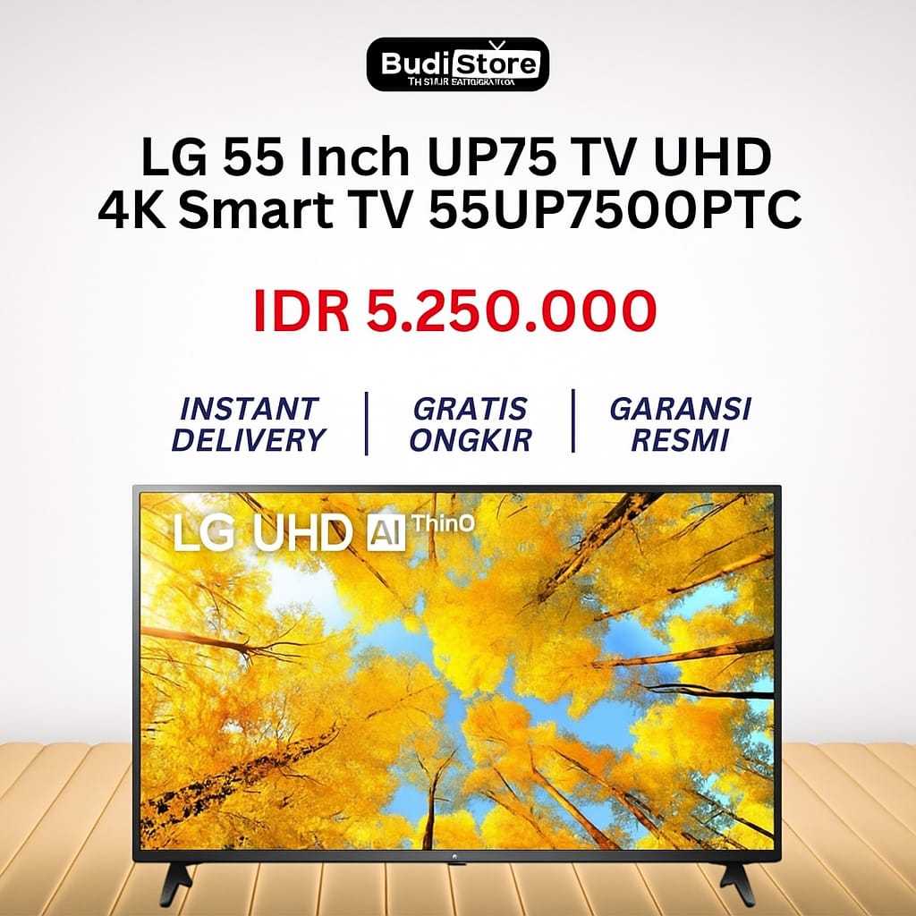 LG 55 INCH UP75 4K Smart UHD TV 55UP7500PTC [55 Inch/AI ThinQ/Bluetooth/AI Sound]