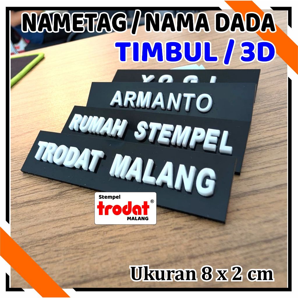 

PAPAN NAMA TIMBUL Nametag/Nama DADA 3D Papan Nama Timbul - Nametag Timbul Full Hitam