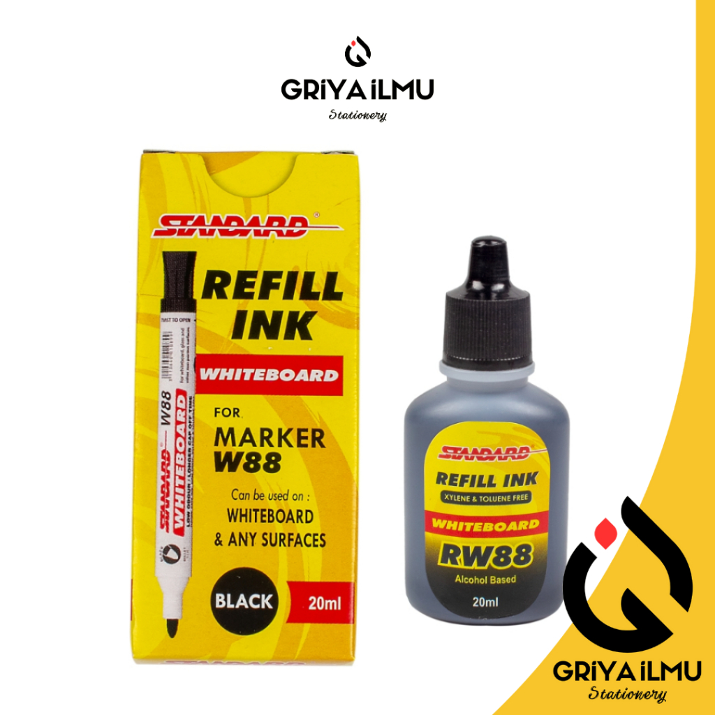 Refil Tinta Spidol STANDARD For Marker W88 Hitam Whiteboard Non Permanen (025050)