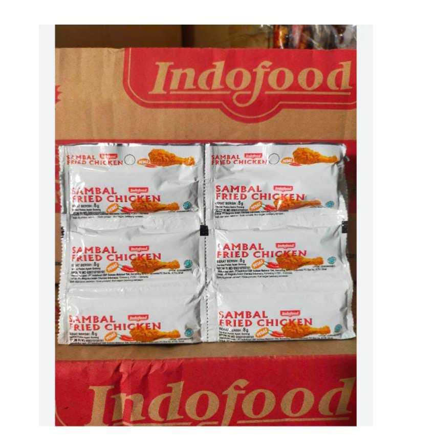 

Indofood Saos Sambal Fried Chicken 24pcs Pack || Indofood Sambal Sachet 24pcs Isi 8gr