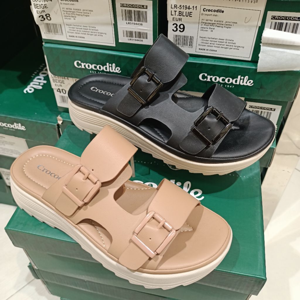sandal wanita flat sol 2cm CROCODILE original matahari
